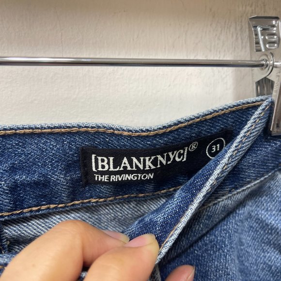 BLANK NYC The Rivington High-Rise Tapered Distressed Jeans sz 31 - Picture 7 of 14